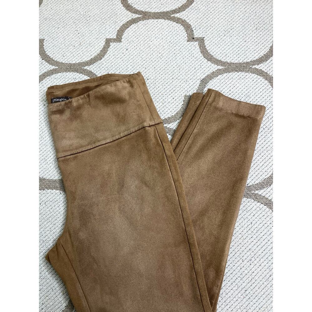 J. McLaughlin Lori faux suede pull on Hazelnut leggings, size medium,24” inseam - Picture 2 of 10
